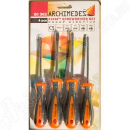 Набор из отверток с двухкомпонентной рукояткой 4 шт ARCHIMEDES 90362