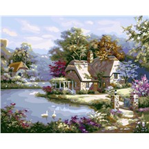 Картина для рисования по номерам "Дома у залива" арт. GX 4801 m