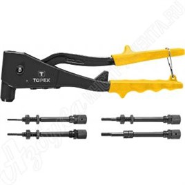 Заклепочник для установки резьбовых заклепок M3, M4, M5, M6, TOPEX, 43E110