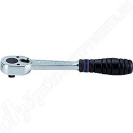 Трещотка 1/4", 140 мм, 24 зубца, флажковая, фиксатор, KING TONY, 2779-55G
