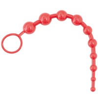 ToyFa black&red анальная цепочка, краснаяС кольцом-держателем