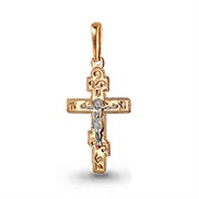 Крест золотой гравированный № 11383, золото 585°
