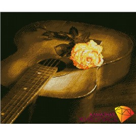 Картина стразами (набор) "Гитара и роза" АЖ-1051