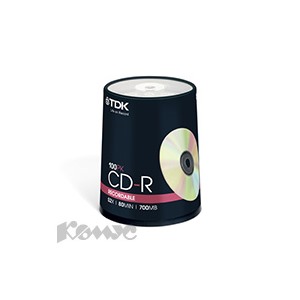 Носители информации TDK CD-R 700Mb 52x Cake/100