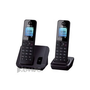 Телефон PANASONIC KX-TGH212RU чёрный,АОН, цвет.дисплей , две трубки