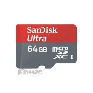 Карта памяти SanDisk Ultra microSDXC 64GB Class10(SDSDQUI-064G-U46)+адап