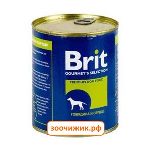 Консервы Brit beef & heart для собак говядина и сердце (850 гр)