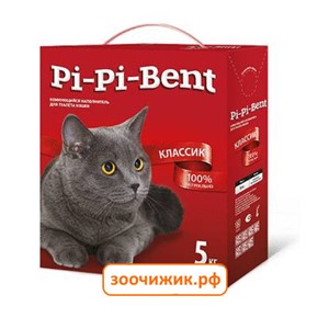 Минеральный комкующийся наполнитель Pi-Pi-Bent "Classic" (коробка) для кошек 5кг