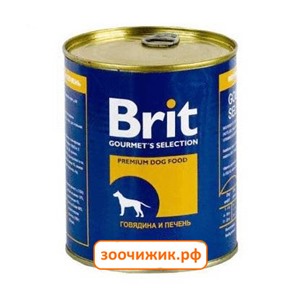 Консервы Brit red meat & liver для собак говядина и печень (850 гр)