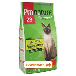 Сухой корм Pronature 28 для кошек "Мясной праздник" цыплёнок, лосось, ягнёнок (5.44 кг) (3059)