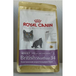 RC British Shorthair 34  0,4 кг питание для кошек британской короткошерстной породы старше 12 мес