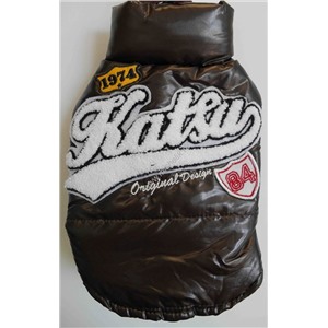 Катсу Куртка "Лакки" теплая двустронняя, разм.М (31х45х26см),  кофе/зелёный