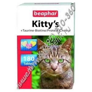 Beaphar `Kitty`s MIX` комплекс витаминов для кошек таурин, биотин, протеин, сыр 180 таб. (1х12) (К60)