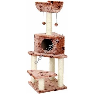 FAUNA INTИгровая площадка для кошек BELLA коричневая/лапки (40х40х113см)  НОВИНКА