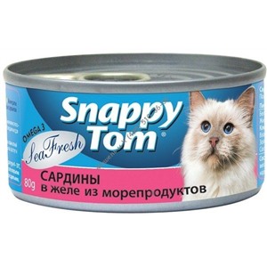 Snappy Tom  консервы 80 г для кошек Сардины в желе из морепродуктов срок 25.08.2015 НОВИНКА