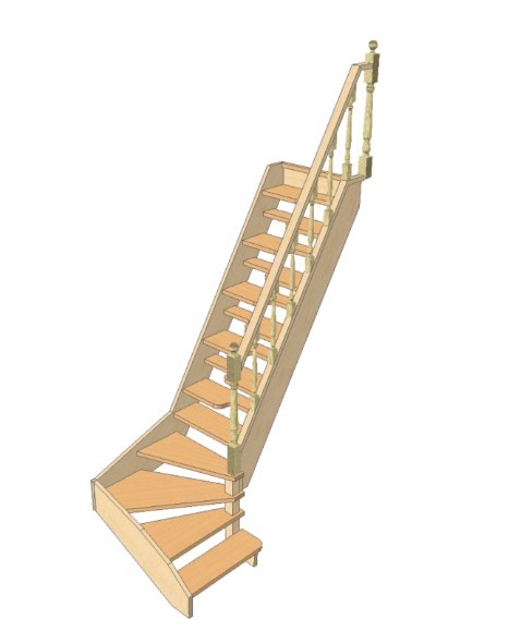 Деревянные лестницы с забежными ступенями