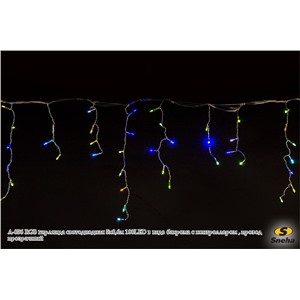  Sneha A-056 RGB гирлянда светодиодная 5х0,6м 180LED в виде "бахрома" с контроллером , провод прозрачный