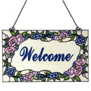   Витражная панель Tiffany Welcome 54*32 cm