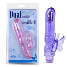 Вибростимулятор фиолетовый Dual Stimulator Butterfly 10283058