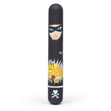 Чёрный вибратор CLASSIC VIBRATOR BLACK ROBBER WOMAN - 18,4 см.