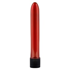 Красный вибратор RETRO ULTRA SLIMLINE - 17 см.