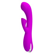 Вибромассажер с вакуумным клиторальным отростком PrettyLove Roy 20 см