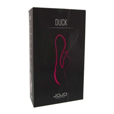 Розовый вибратор с клиторальным стимулятором-уточкой JOJO Duck - 12 см.