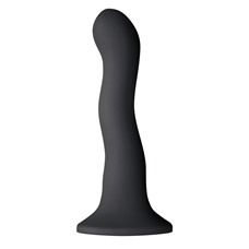 Чёрный волнистый фаллоимитатор Shi/Shi Ripple 6  Dildo - 19 см.