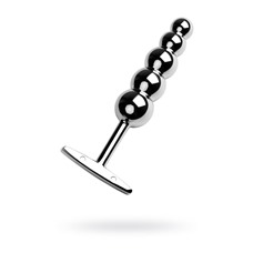 Серебристая анальная втулка-ёлочка - 15,5 см.