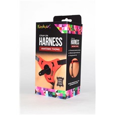 Красно-черные трусики с плугом Kanikule Strap-on Harness Anatomic Thong