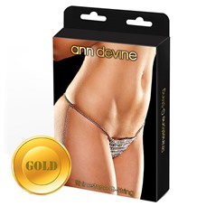 Трусики-стринги из золотистых кристаллов Rhinestone G-String