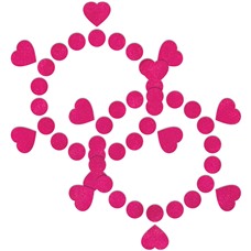 Розовые открытые пестисы  Круги и сердца