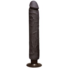Коричневый вибратор The Realistic Cock ULTRASKYN Without Balls Vibrating 12” - 33,5 см.