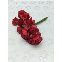 Букетик роз бумажный цвет: красный (red). Размер цветка 15мм