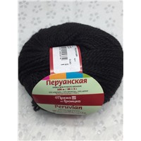 Пряжа "Перуанская". Длина нити: 230м. В упак 10 мот по 50гр. Цвет: № 0140 (черный)