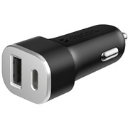 Авто З/У Deppa (11293) USB-C+USB A, QC 3.0, Power Delivery, 18Вт, черный