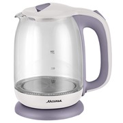 Чайник АКСИНЬЯ КС-1020 бело-фиолетовый 2200Вт, 1,7л, стекло