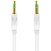 Кабель Prime Line (7000) AUX 3.5мм-3.5мм ,белый, плоский, 1м