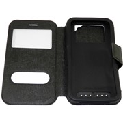 Чехол Book-case 5,0", черный тех. упаковка (с окном, и силиконовой вставкой для телефонов)