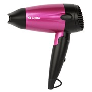 Фен DELTA DL-0904 черно-розовый 1400Вт, складная ручка