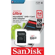 Карта памяти MicroSDXC 64 Gb SanDisk Ultra 80Mb/s SDSQUNS-064G-GN3MA