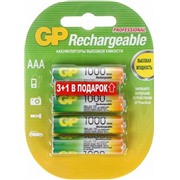 Аккумулятор GP 100AAAHC / R03 (1000 mAh) BL3+1 ПРОМО (4/40)