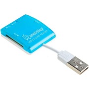 Карт-ридер USB2.0 Reader SmartBuy SBR-713-B голубой microSDHC/SDHC/MS/M2