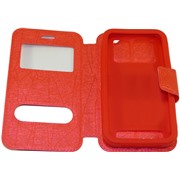 Чехол Book-case 5,0", красный тех. упаковка (с окном, и силиконовой вставкой для телефонов)