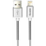 Кабель OLMIO (038645) HD Apple 8-pin 1.2м 2.1A белый нейлоновая оплетка