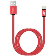 Кабель BoraSCO (34450) Apple 8-pin красный, 1 м, 3A  нейлоновая оплетка