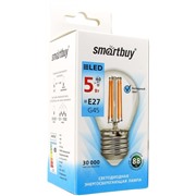 Светодиодная лампа Smartbuy FILAMENT E27/ G45/ 5Вт/холодный SBL-G45F-5-40K-E27