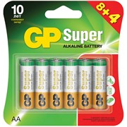 Батарейка GP SUPER 15A  LR6 / AA BL8+4 ПРОМО (12/576)