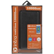 Аккумулятор внешний Intro PB1001 10000 mAh, Black leather Li-ion