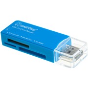 Карт-ридер USB2.0 Reader SmartBuy SBR-749-B голубой microSDHC/SDHC